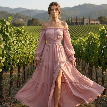 Women's Off-Shoulder High-Waist Dress