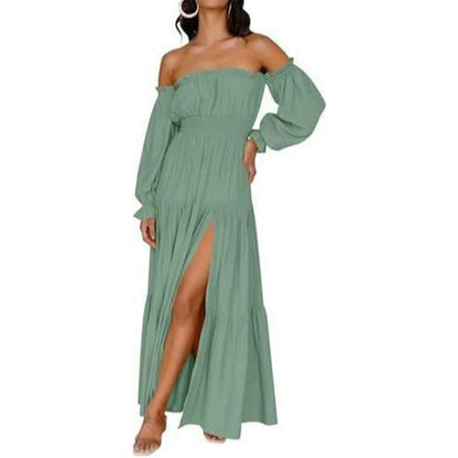 Women's Off-Shoulder High-Waist Dress