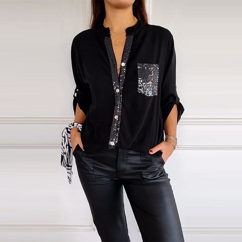 🔥49 % OFF🔥 Casual patchwork top with sequins
