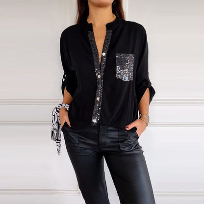 🔥49 % OFF🔥 Casual patchwork top with sequins