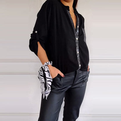 🔥49 % OFF🔥 Casual patchwork top with sequins