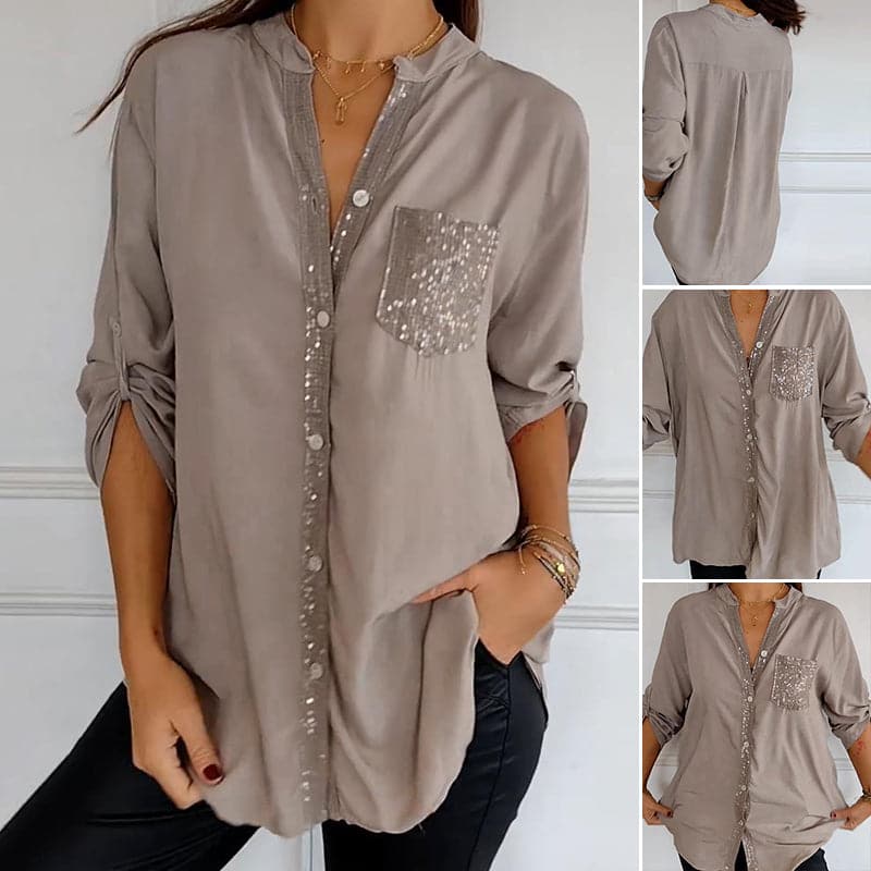 🔥49 % OFF🔥 Casual patchwork top with sequins