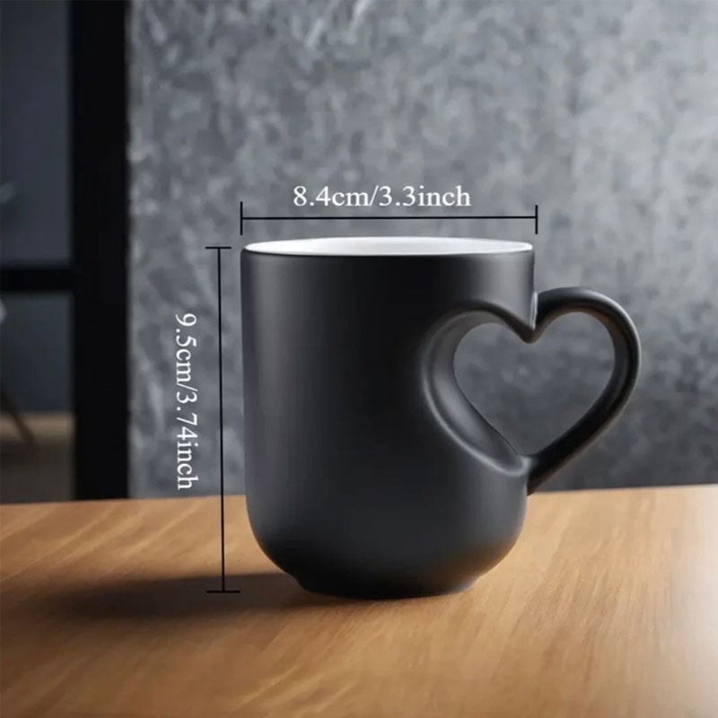 📢📢50% OFF!!!⏰ Colour-changing Ceramic Mug with Heart-shaped Handle 💝✨