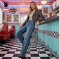 ✨🔥Women's Rhinestone-Embellished Wide-Leg Jeans👖