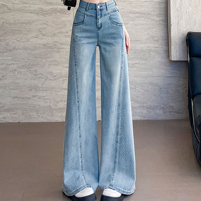 ✨🔥Women's Rhinestone-Embellished Wide-Leg Jeans👖