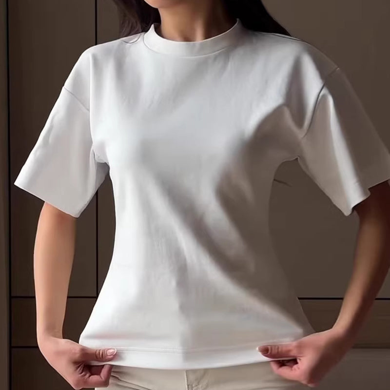Slim-Fit Short Sleeve Top with Lace-Up Back