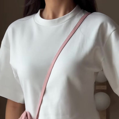 Slim-Fit Short Sleeve Top with Lace-Up Back