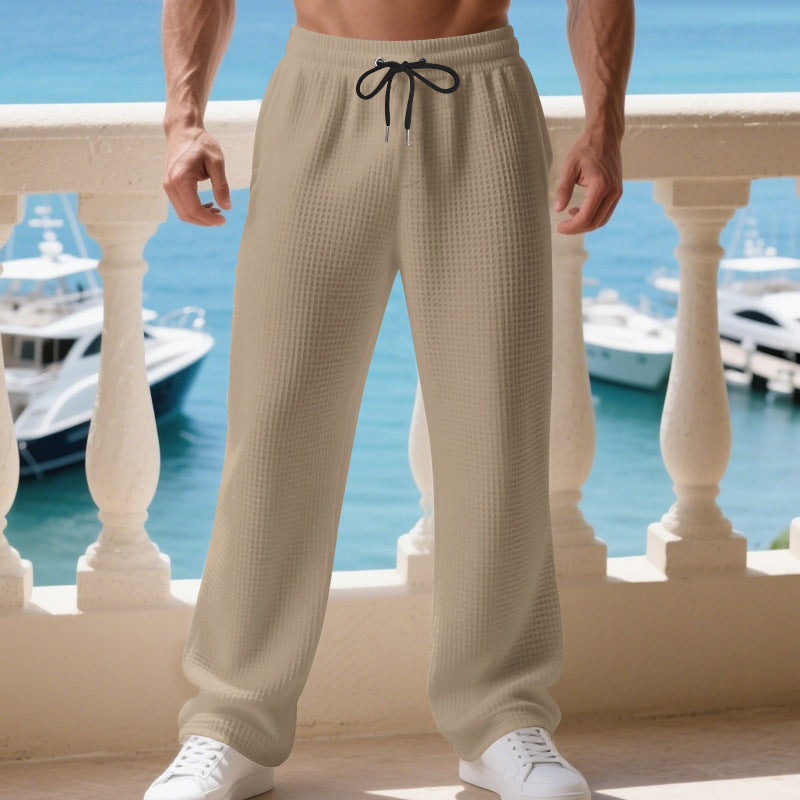 Men's Comfortable Waffle Straight-Leg Pants