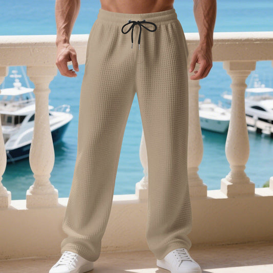 Men's Comfortable Waffle Straight-Leg Pants