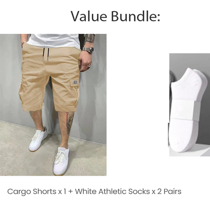 🎁 52% OFF! 💖🩳 Men's Casual Cargo Shorts with Drawstring Waist – Multi-Pocket, Lightweight & Breathable 👖✨