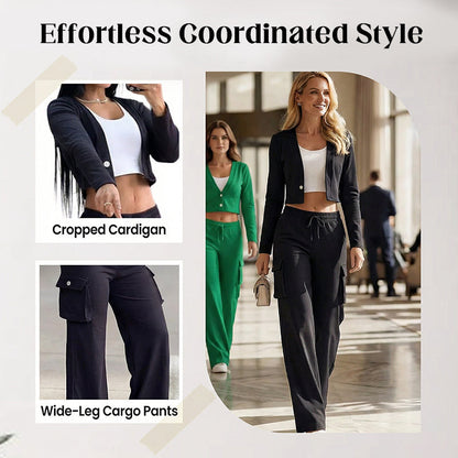 Modern Streetwear Two-Piece Set with Cargo Pockets