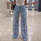 👖 50% OFF NOW! 🔥 Fashion Lace Patchwork Denim Jeans – Trendy Design, Comfortable Fit & Unique Style ✨