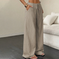 Versatile Solid Color Wide Leg Pants