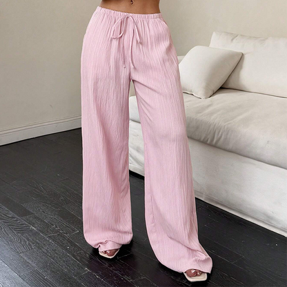 Versatile Solid Color Wide Leg Pants