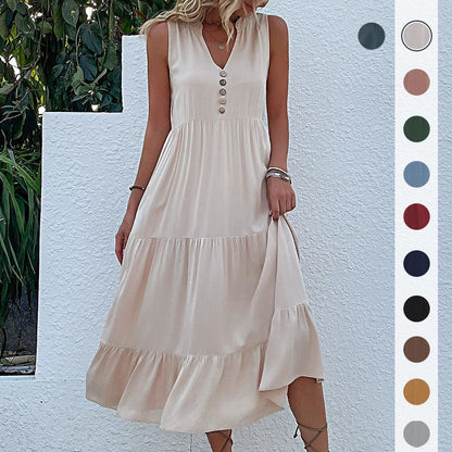 Summer sales - Comfortable and breathable V-neck dress