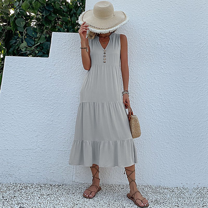 Summer sales - Comfortable and breathable V-neck dress