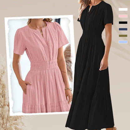 💕SPRING HOT SALE 50% OFF💕Women's Boho Chic Smocked Waist Maxi Dress