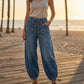 Women's Casual Drawstring Lantern Jeans