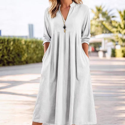 💐50% OFF ! 2026 New Arrival – Casual V-Neck Midi Dress 🌸🆕【Limited Edition】