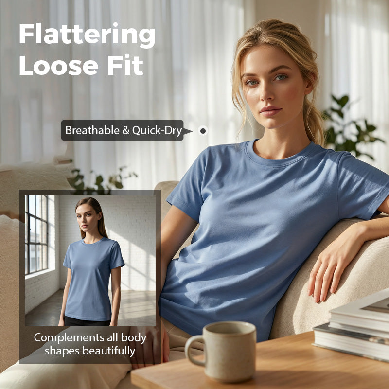 🥳2026 HOT SALE🥳Women's Loose-Fit T-Shirt – Classic crew neck, comfy cotton feel.