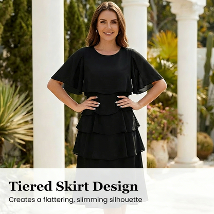 Elegant Tiered Ruffle Sleeve Dress💃✨Effortlessly Unleash Your Charm