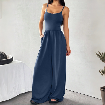 Spaghetti Strap Wide-Leg Jumpsuit with Pockets 🌸 Effortlessly Chic In One Step! 🌸