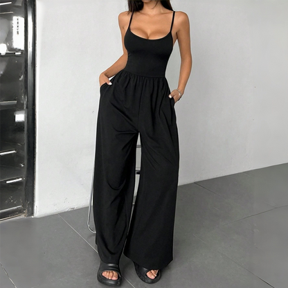 Spaghetti Strap Wide-Leg Jumpsuit with Pockets 🌸 Effortlessly Chic In One Step! 🌸