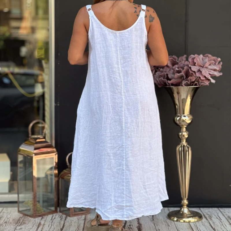 🌿 Women’s Cotton Linen Cami Dress with Pockets – Breathable, Comfortable & Effortlessly Chic 👗✨
