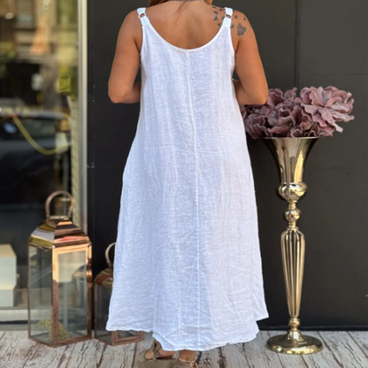 🌿 Women’s Cotton Linen Cami Dress with Pockets – Breathable, Comfortable & Effortlessly Chic 👗✨
