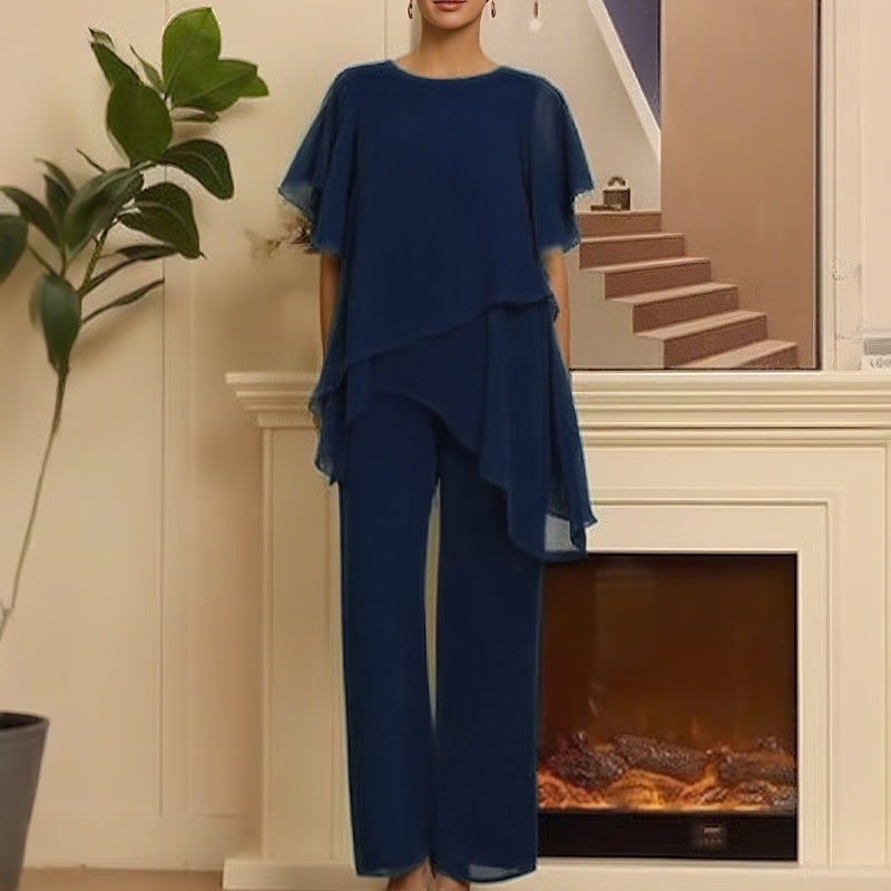 📢2026 Hot Sale 50% OFF💞Charming Irregular Top & Wide Leg Pants Set✨Comfortable, elegant & perfect for spring 🌸