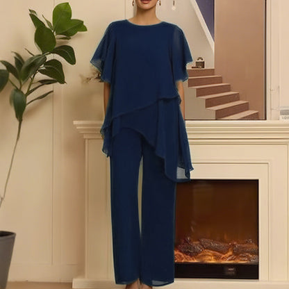 📢2026 Hot Sale 50% OFF💞Charming Irregular Top & Wide Leg Pants Set✨Comfortable, elegant & perfect for spring 🌸