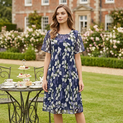 Short Sleeve A-Line Knee-Length Party Dress
