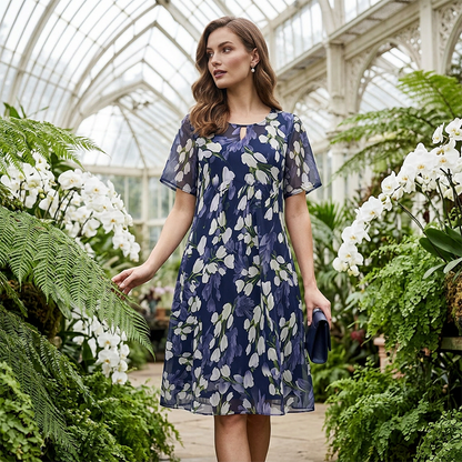Short Sleeve A-Line Knee-Length Party Dress