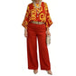 🔥Hot Deals-Women's Retro Graphic Print Top & Wide-Leg Pants Set