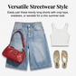 Women's Multi-Button Wide-Leg Denim Culottes