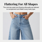 Women's Multi-Button Wide-Leg Denim Culottes