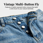 Women's Multi-Button Wide-Leg Denim Culottes