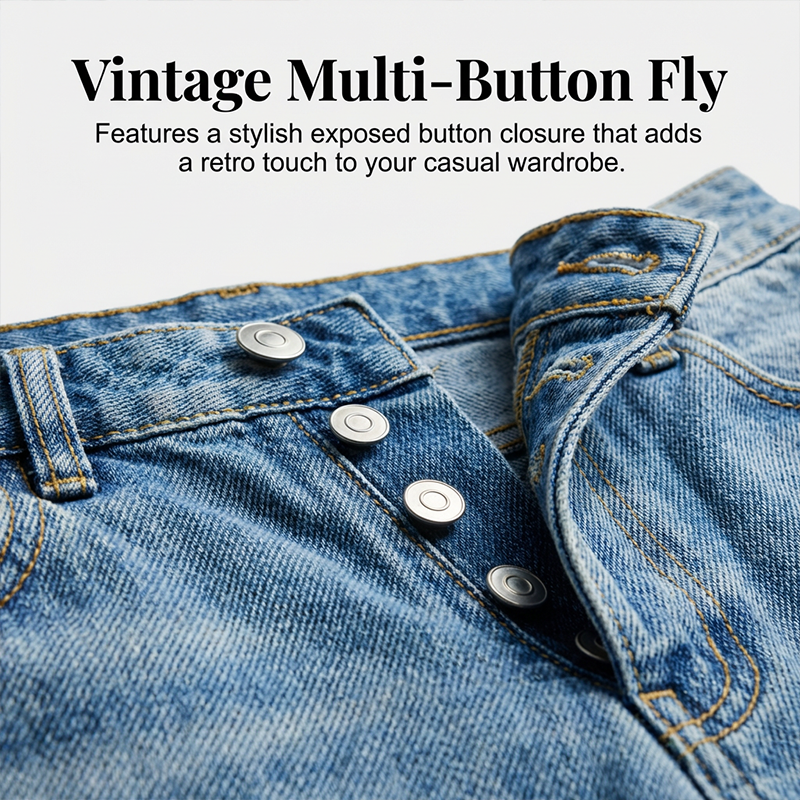 Women's Multi-Button Wide-Leg Denim Culottes