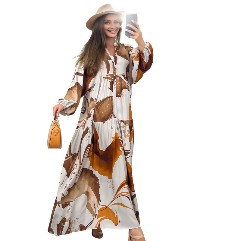 Women’s Floral V-Neck Maxi Dress