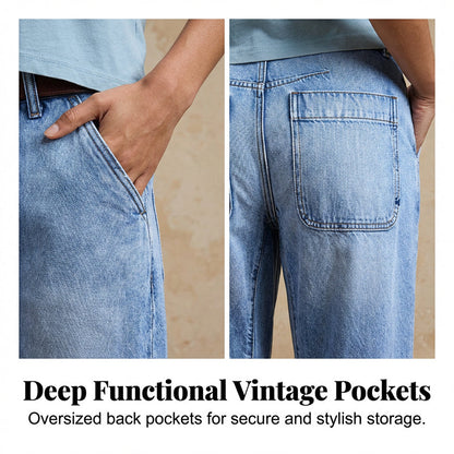 Women's High Waisted Cropped Barrel Jeans