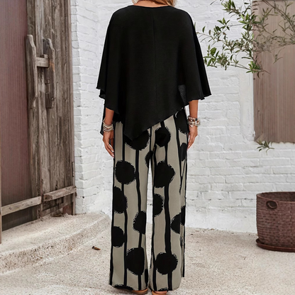 🎁Hot Sale 50% OFF!💐5/8 Sleeves Top & Print Pants Set