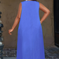 Women's Casual Sleeveless Maxi Dress with Pockets