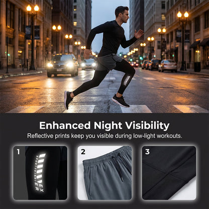 Men's 2-in-1 Running Tights with Shorts