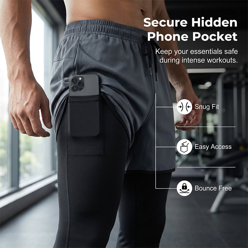 Men's 2-in-1 Running Tights with Shorts