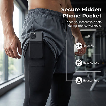 Men's 2-in-1 Running Tights with Shorts