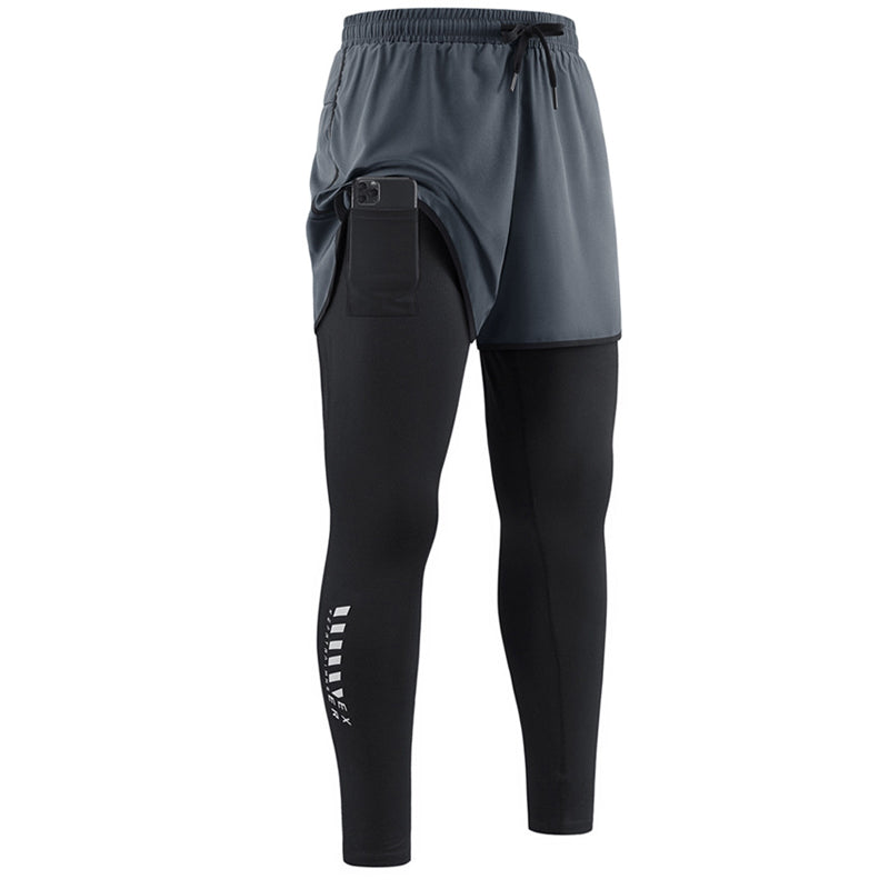 Men's 2-in-1 Running Tights with Shorts