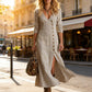 🔥Limited-time offer-Women's Long Sleeve V-Neck Button-Down Maxi Dress