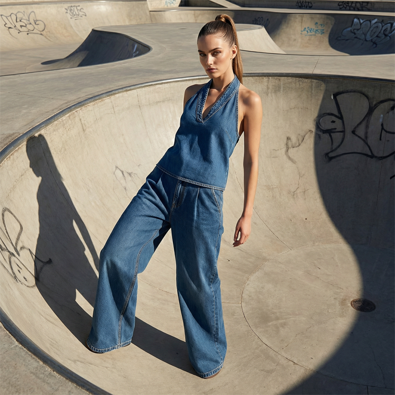 ⚡️Special Price Only ￡28.99 ⚡️Women's Casual Halter Top & Wide-Leg Pants Set