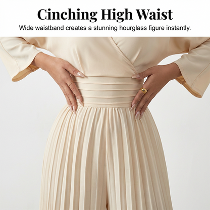 🥳2026 HOT SALE🥳💞50K+ SOLD!🌸👖 50% OFF! Women’s V-Neck Wide-Leg Jumpsuit – Smocked waist creates hourglass shape. Flowing 3/4 sleeves, graceful movement. A stunning piece for special occasions. 🛡️✅