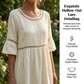 Lace Trim Cotton Linen Midi Dress